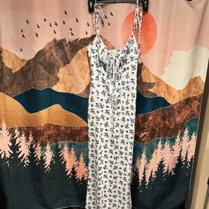 Floral Maxi Dress - Blue and White